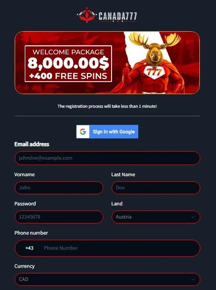 Canada777 casino registrieren